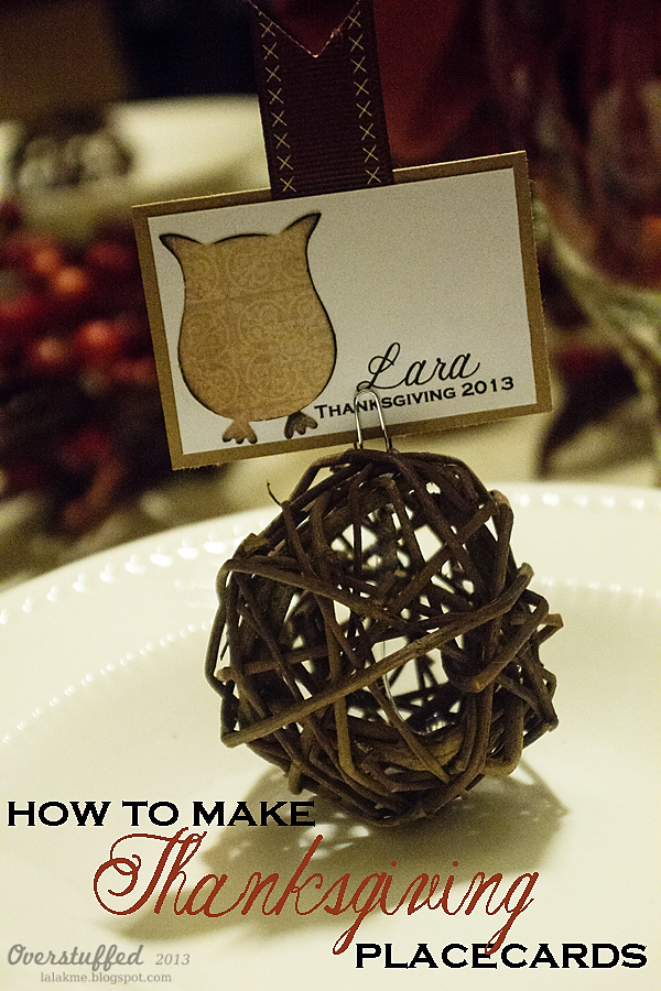 Simple and elegant Thanksgiving placecards to put the final touches on your Thanksgiving table.