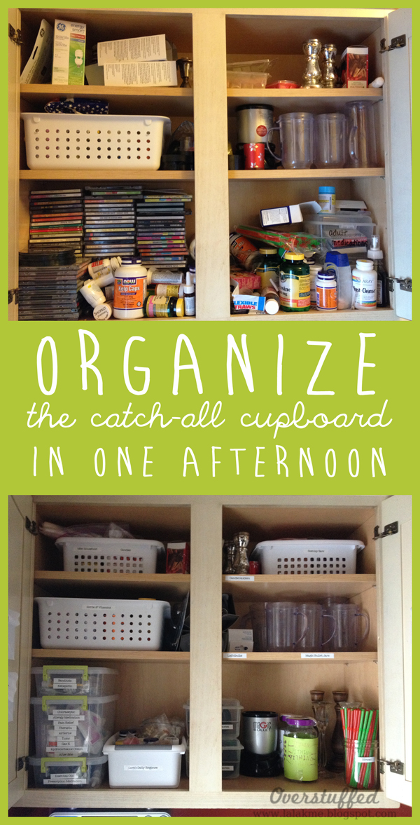  Some great ideas for organizing that out of control cupboard in the kitchen or the hallway.