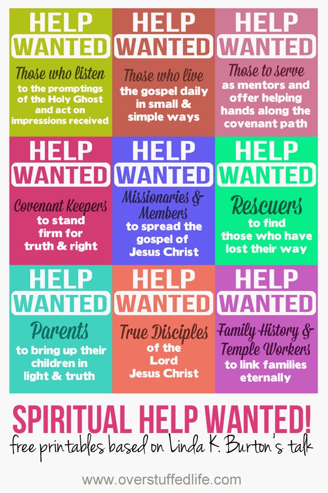 Spiritual Help Wanted! Free Printables