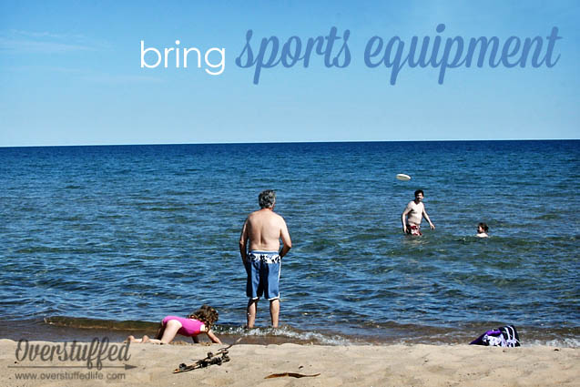If you're spending the day at the beach, be prepared with lots of sports equipment to make it fun!