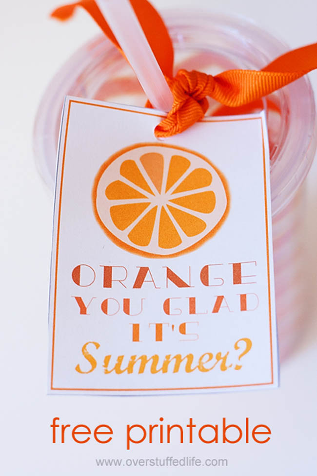 Orange You Glad It's Summer? (Free Printable) Overstuffed Life