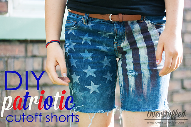 These adorable patriotic cutoff shorts were so easy to make and much less expensive than their counterparts in the store!