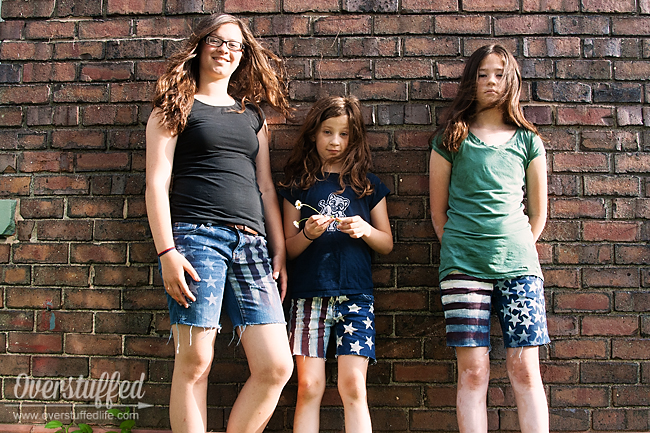 Easy DIY Patriotic Cutoff Shorts