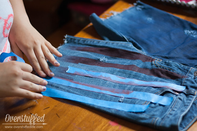 Easy DIY patriotic cutoff shorts