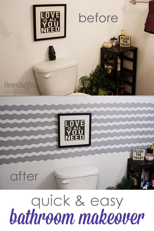 Using Frog shape tape, make a stunning focal point wall in a small bathroom