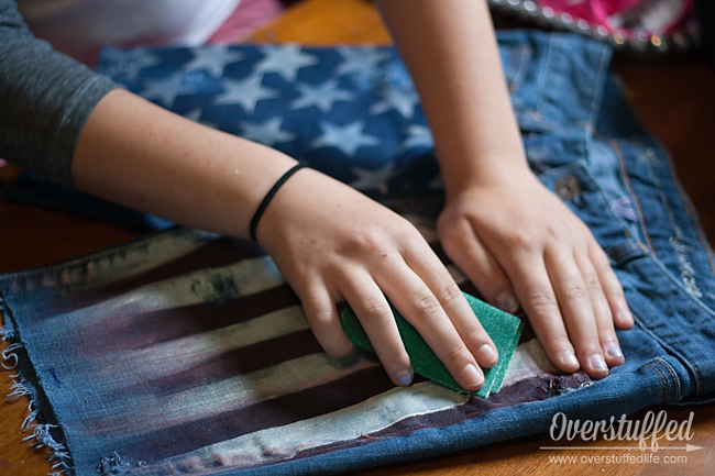 Easy DIY Patriotic Cutoff Shorts