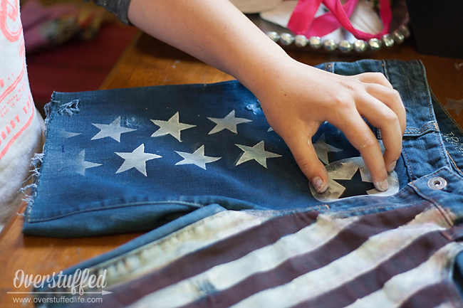 Easy DIY Patriotic Cutoff Shorts