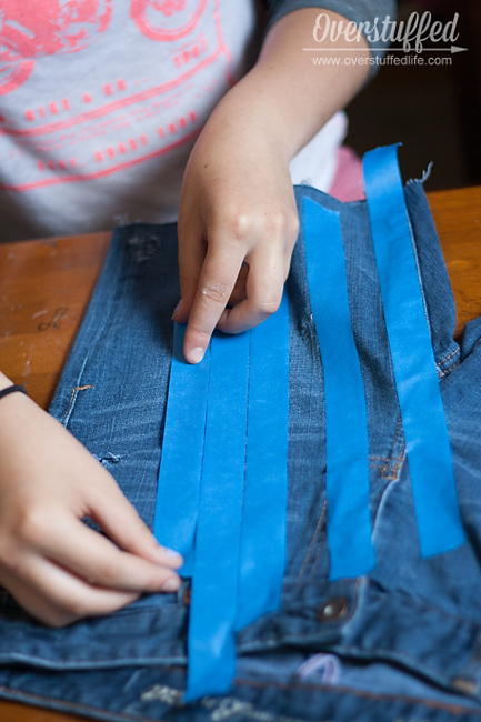 Easy DIY patriotic cutoff shorts