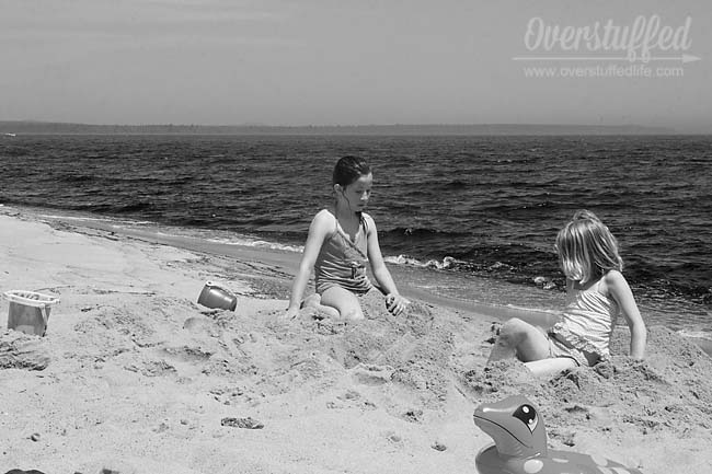 Black and white beach photo