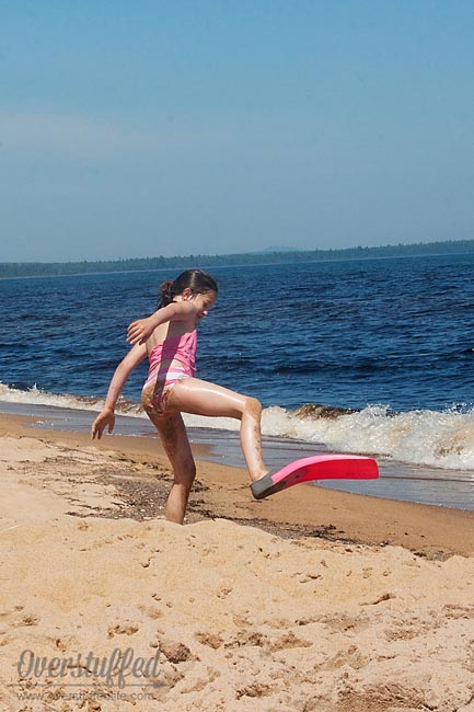 Beach photo with flippers