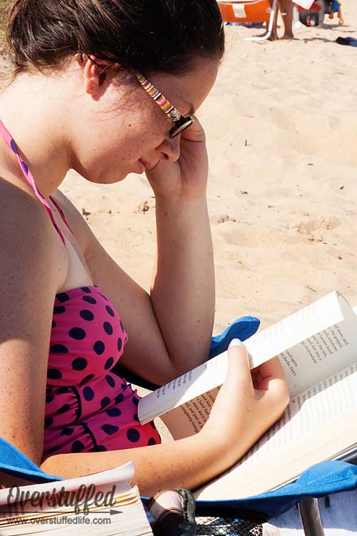 reading at the beach