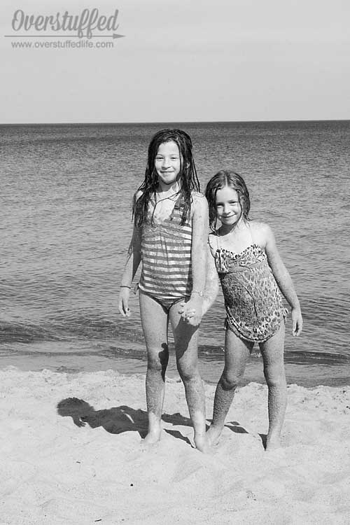 Black and white beach photo