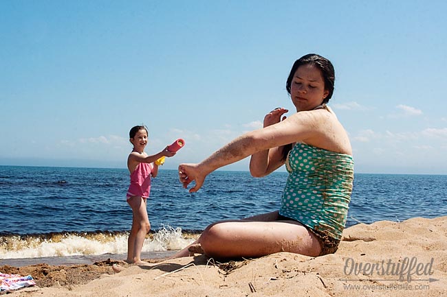 Beach photo sisterly love