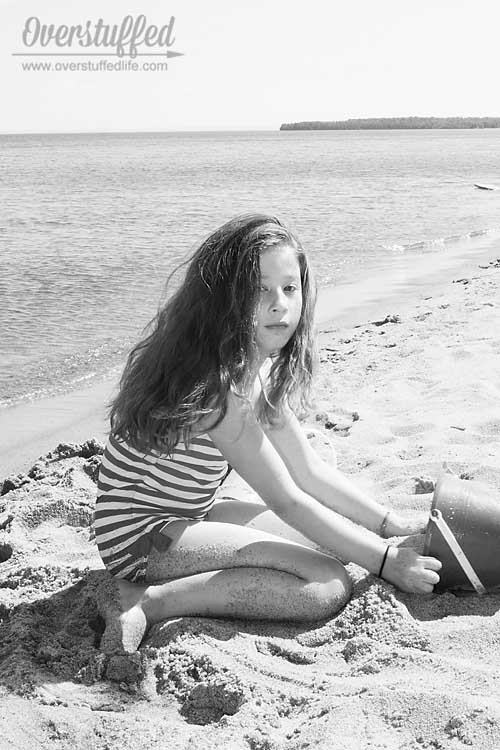 Black and white beach photo