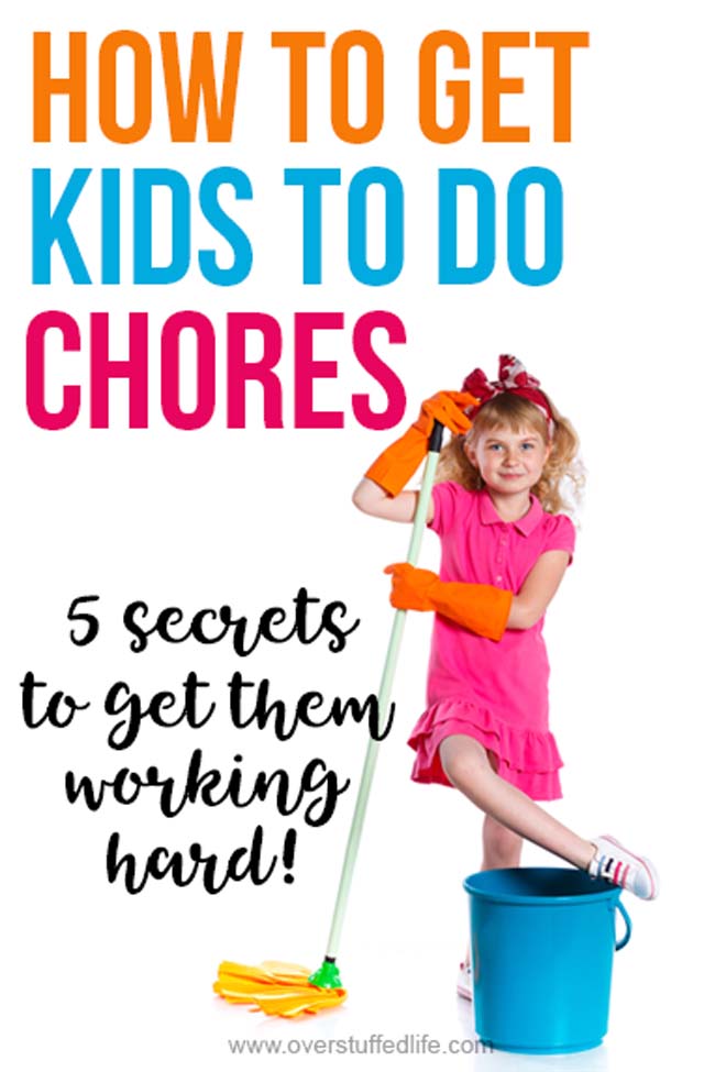 Chores for kids are a necessary part of teaching them responsibility and how to work hard. Getting kids to do chores is a necessary part of parenting that is sometimes not so easy. Use these five simple strategies to get your kids happily helping with the housework!