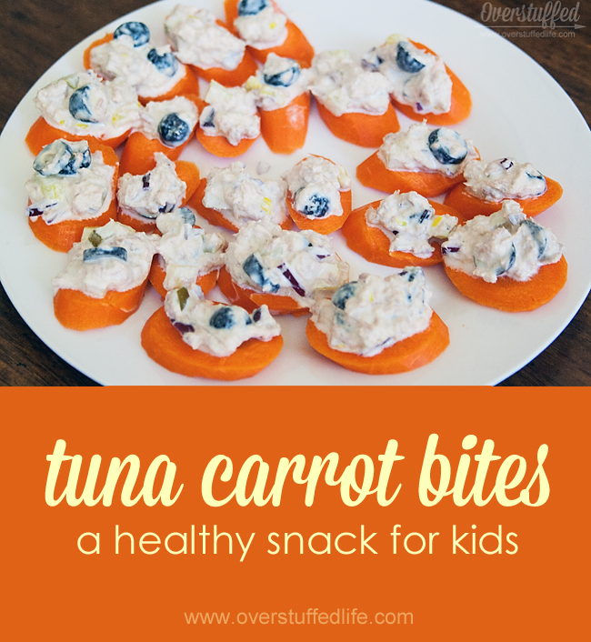 Tuna Carrot Bites: A healthy, easy, and FUN snack for kids. Great for kids that are gluten-free, too!