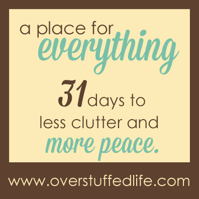 A 31 Day Challenge designed to help you conquer your clutter and find more peace in your life.