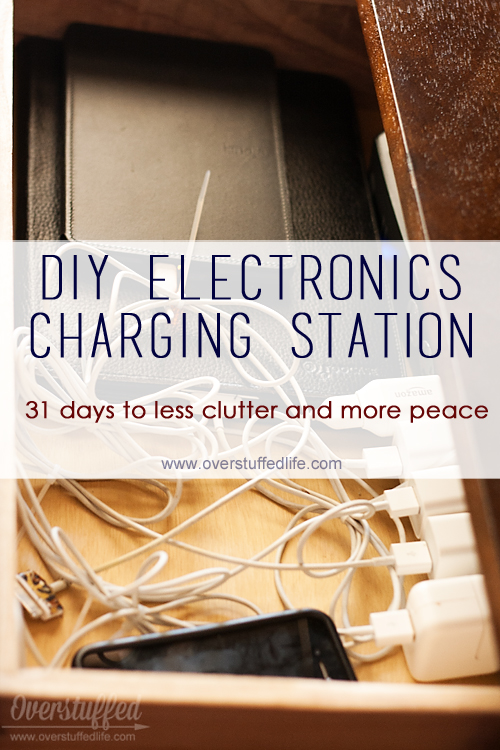 Turn a drawer into a charging station for your cell phones and other electronic devices. Easy project!