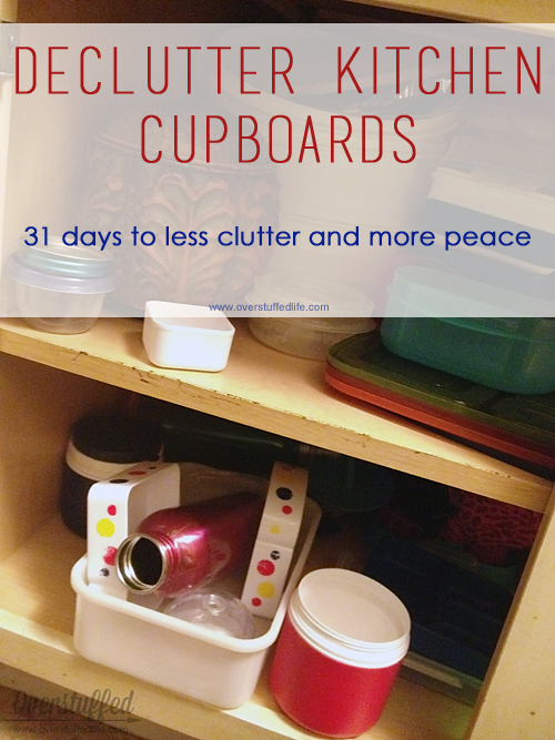 Kitchen cupboards collect clutter. Stay on top of it by keeping them organized and getting rid of the things you don't use. Or the tupperware that doesn't have matching lids anymore!