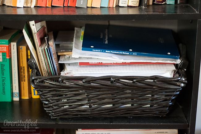 In an effort to corral clutter, sometimes we make the problem worse. Be careful with using baskets to collect clutter.