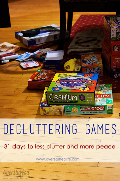 Don't let your board games and puzzles build up and contribute to the clutter problem! 