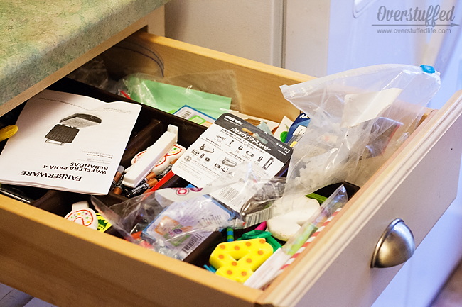 You really can declutter your life in quick increments. You'll be amazed at what this junk drawer looked like 15 minutes later.