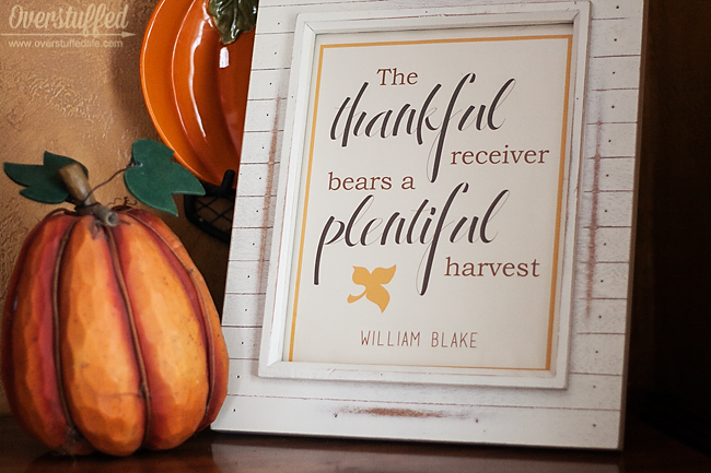 Download this lovely printable for Thanksgiving!The Thankful receiver bears a plentiful harvest — William Blake