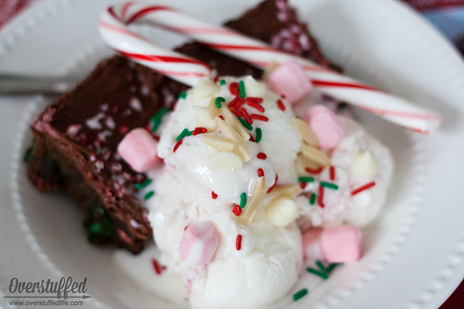 Peppermint Brownie and Ice Cream Sundae Bar