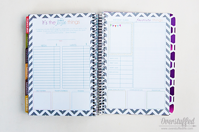 The Mom on the Go planner has several birthday planning pages.