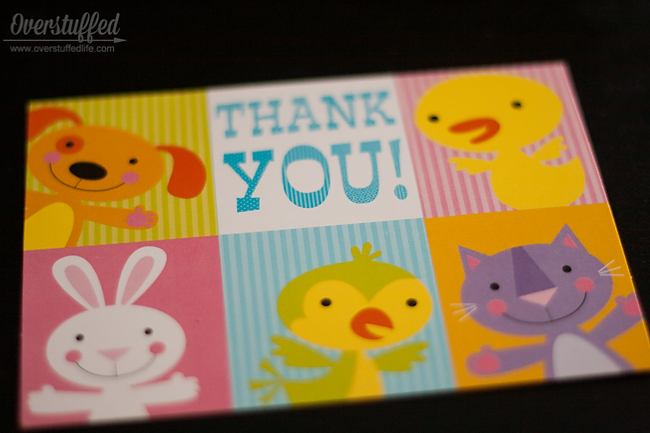 Keep lots of thank you cards on hand so you and your kids can write them in a timely manner