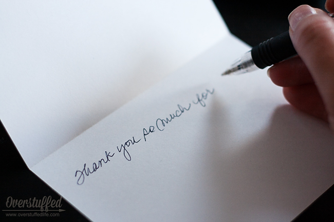 Some easy ideas for organizing and writing the thank you notes you need to send.