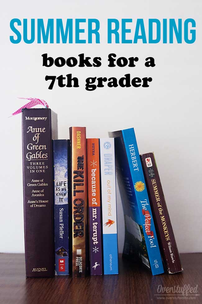 Reading over the summer helps prevent summer learning loss. A list of age-appropriate books for a teen who will be a seventh grader in the fall.