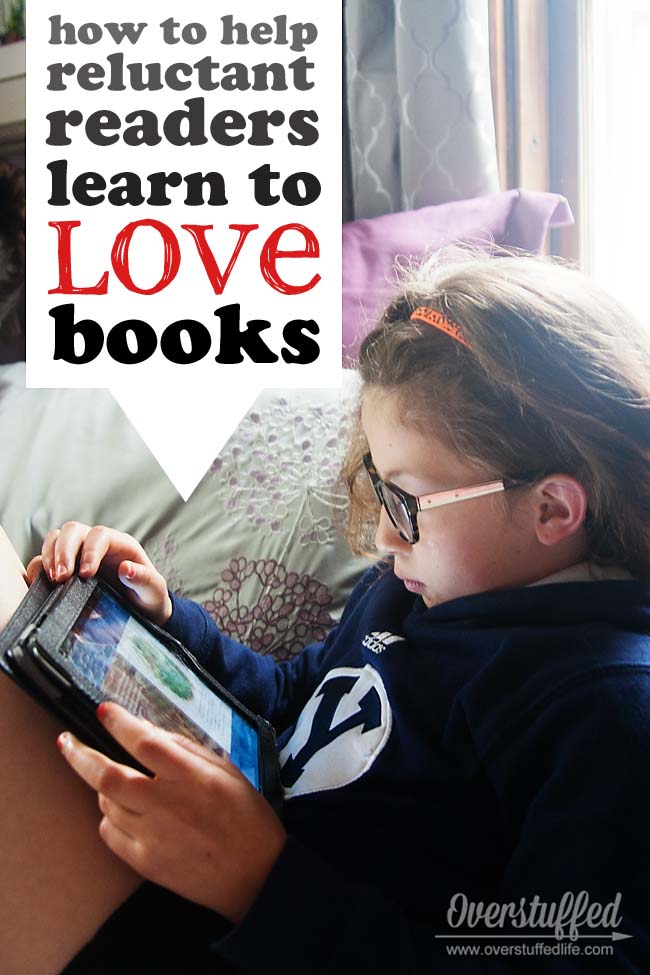 Does your child have so much energy that it's hard to sit still to read a book? Here are some tips on how to help focus that energy and learn to love reading! #overstuffedlife