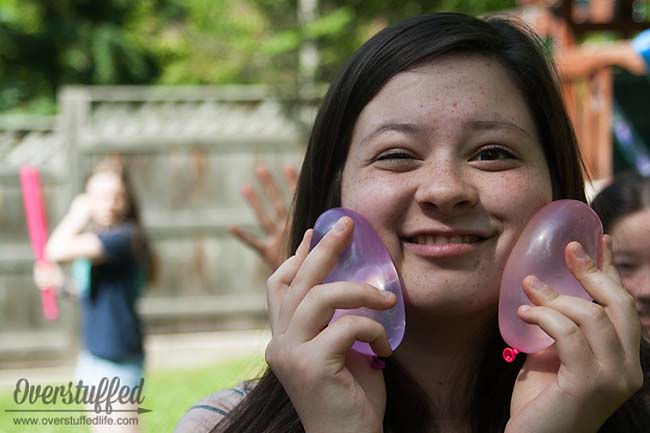 If you're looking for some fun water balloon games for outdoor parties or simple backyard fun, water balloon baseball will always be a hit!