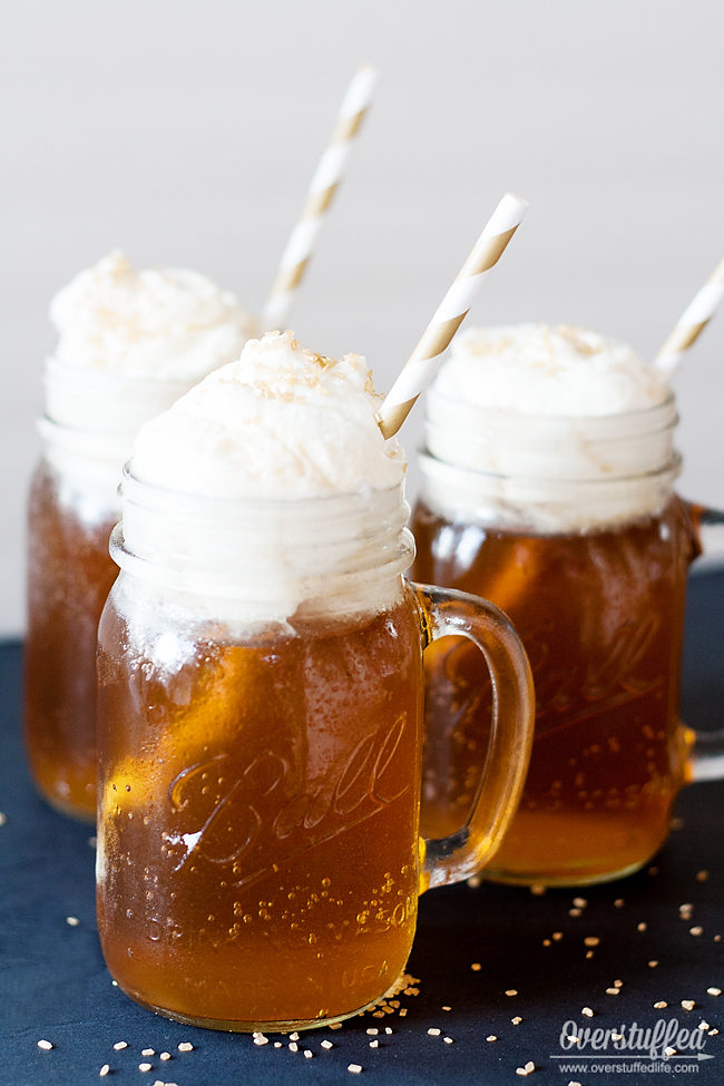 Delicious Harry Potter Butterbeer recipe. Easy to make. #overstuffedlife