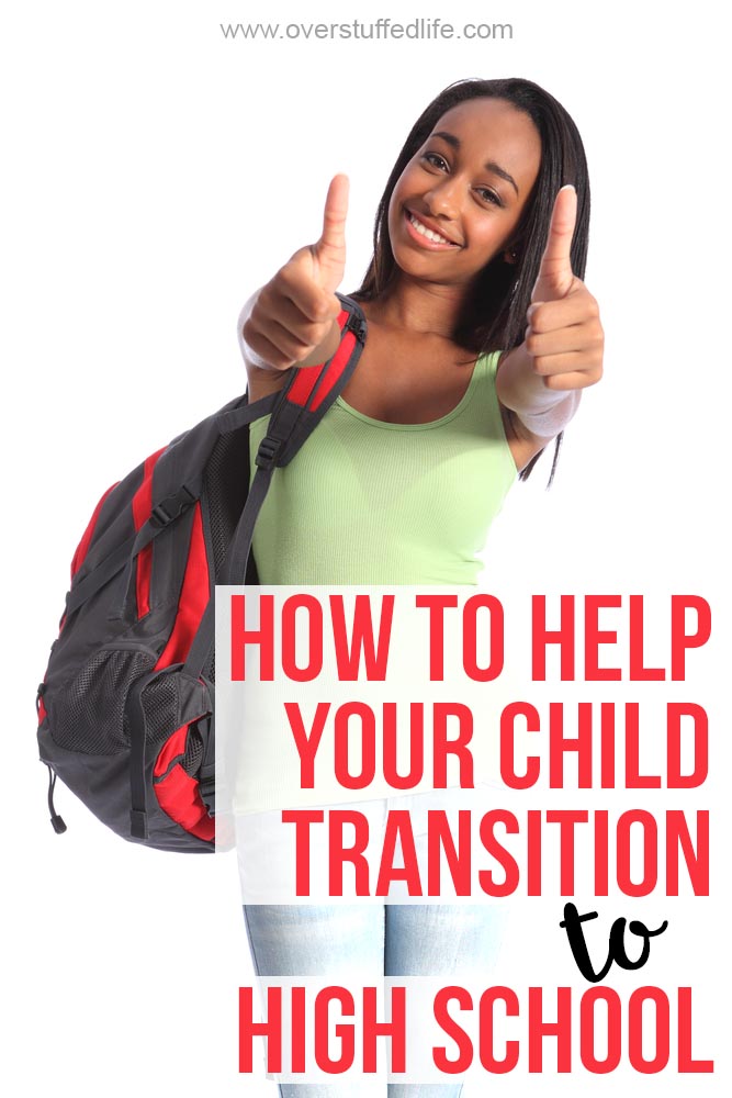 The big school transitions can be just as difficult for the parents as they are for the kids. Here are some ways to make starting Kindergarten, middle school, and high school easier for everyone! #overstuffedlife