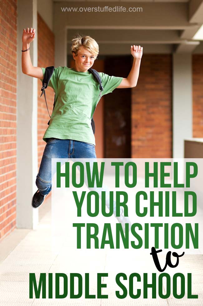 The big school transitions can be just as difficult for the parents as they are for the kids. Here are some ways to make starting Kindergarten, middle school, and high school easier for everyone! #overstuffedlife