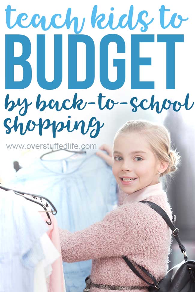 How to use back-to-school shopping as a lesson in sticking to a budget. Teach your kids budgeting principles and how to make the best choices by letting them do it themselves. It's a great money management activity for kids!