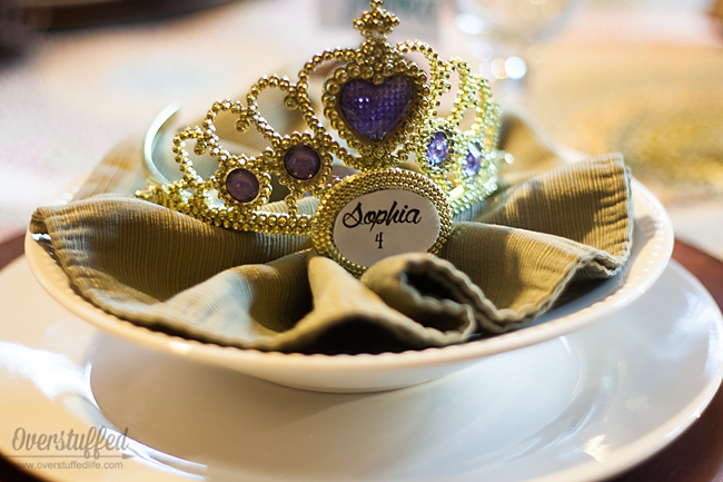 Place setting and crown for back-to-school feast.