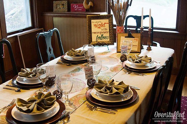 Place setting for back-to-school feast.