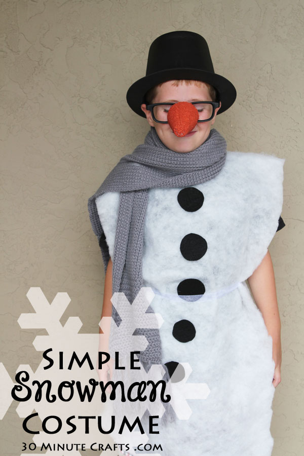No-sew snowman costume.