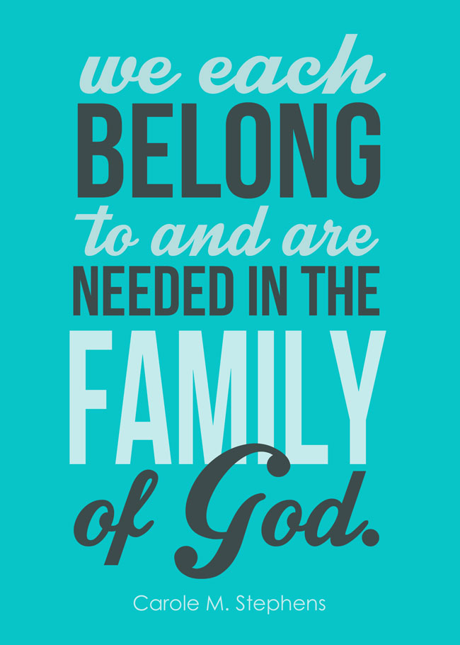 Visiting Teaching Message for January 2016. Free printable download with quote by Carole M. Stephens regarding the Proclamation on the Family. #overstuffedlife