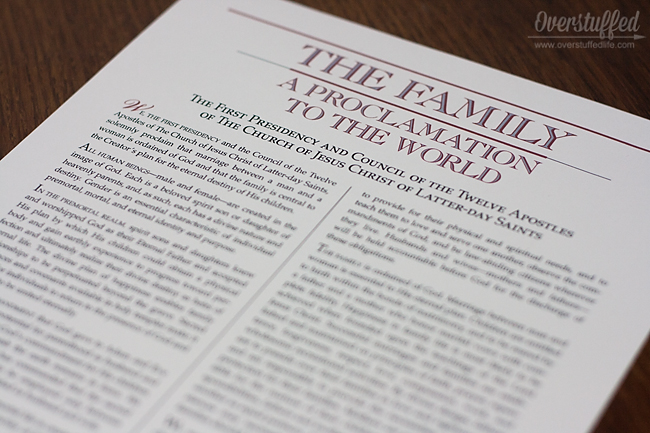 The Family: A Proclamation to the World is a document for our time.