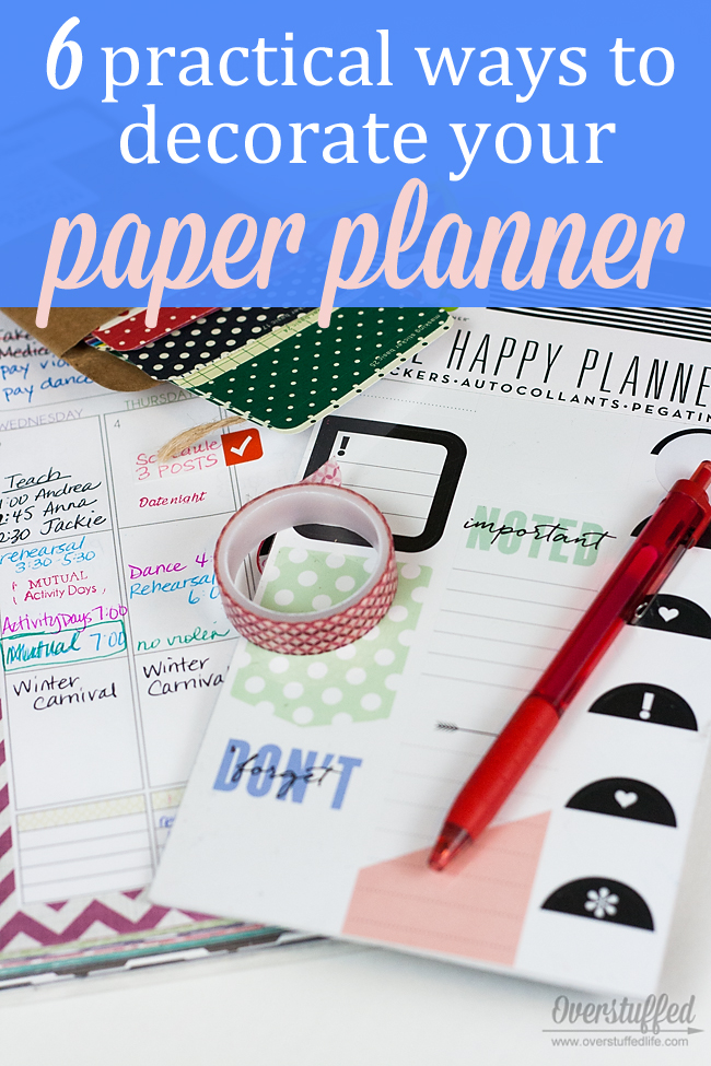 Mormon Mom Planners - Monthly Planner/Weekly Planner: Using Washi