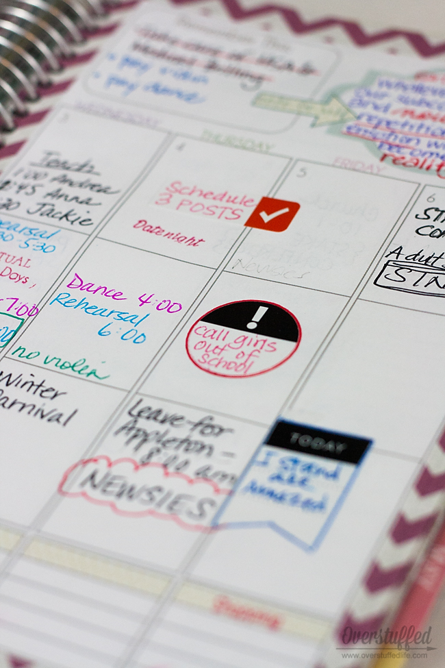 How to use stickers, color coding, and other accessories in your planner. #overstuffedlife