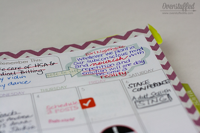 Keep your goals and resolutions close to you buy choosing inspiring quotes and writing them in your planner each week.