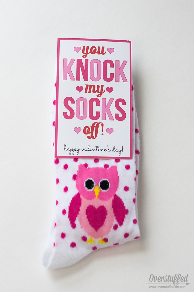 You Knock My Socks Off Valentine #39 s Day Printable Overstuffed Life