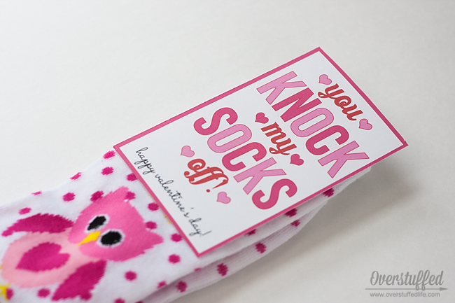 You Knock My Socks Off Valentine's Day Printable - Overstuffed Life