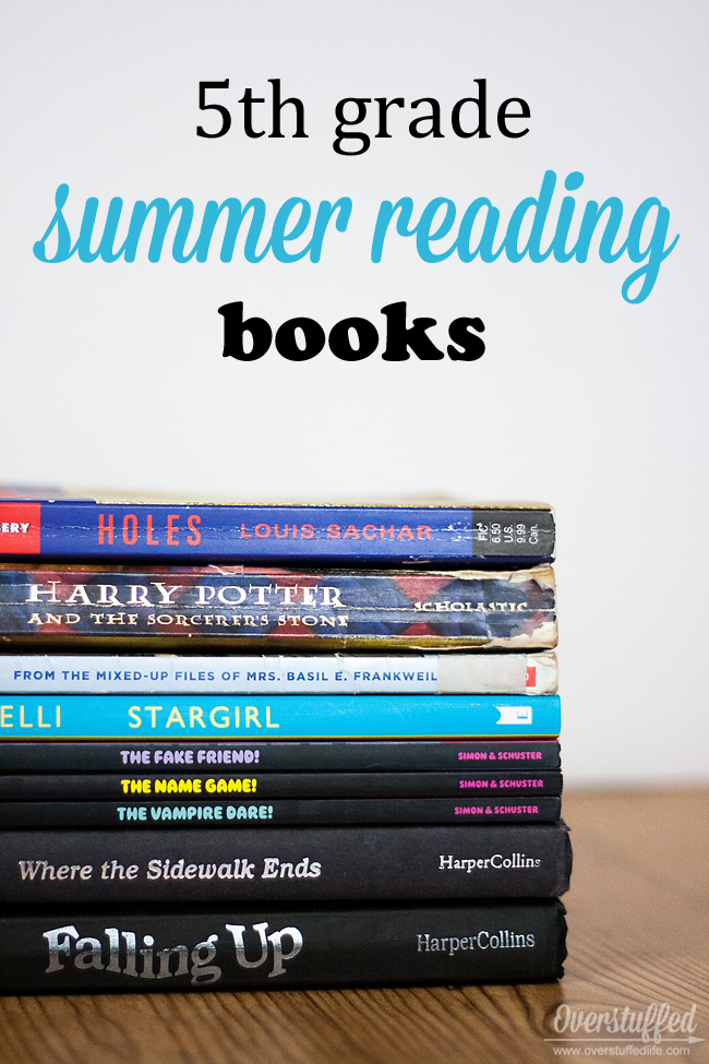 Summer reading suggestions for a child going into 5th grade. #overstuffedlife