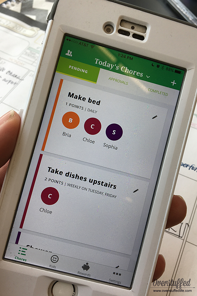 Use the ChorePal app to help kids check off daily chores and learn financial responsibility while they are doing it.